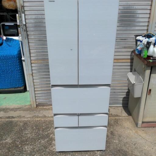 TOSHIBA　ノンフロン冷凍冷蔵庫　6ドア　2019年式　461L　GR-R460FZ(UW)　50/60hertz　100V