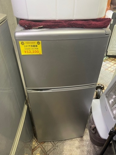 AQUA 2ドア冷蔵庫　109L 2017年製　AQR-111F  1ヶ月保障付き　【リサイクルショップ道楽屋】