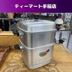 マツタカ印 二段角蒸し器 約25ｃｍ 蒸器 アルミ 角型 蒸し鍋...