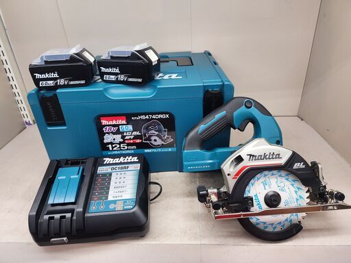 【引取限定】【中古美品】マキタ　18V充電式マルノコ　HS474DRGX　付属バッテリーBL1860B充電回数1回と2回の２つ+充電器+マックパック付き【安佐北店】