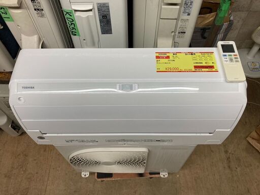 K05566　中古エアコン 東芝 2019年製 主に6畳用 冷房能力 2.2KW / 暖房能力 2.2KW