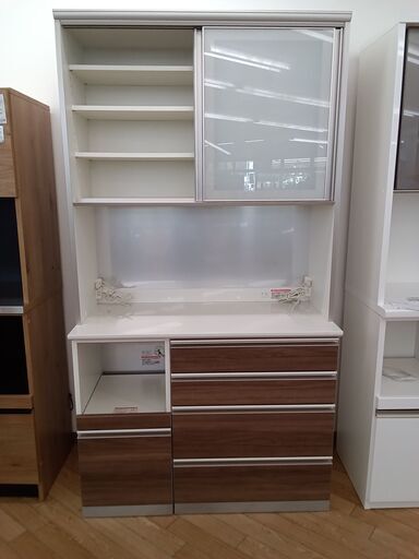 ★ジモティ割あり★ 綾野製作所 食器棚 ホワイト H207×D50×W110 クリーニング済み TK2915