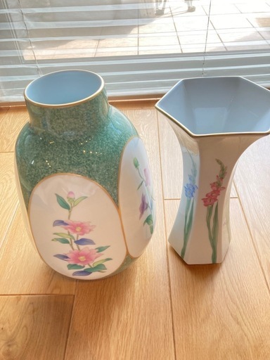 香蘭社 色絵花文 花瓶セット 花器
