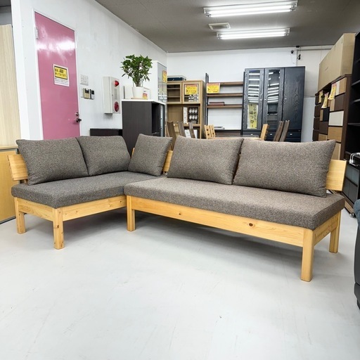 【超美品‼️】定価167,600円♪ シギヤマ家具 230cm幅3人掛けカウチソファ(優《ゆう》) コーナーソファ ソファダイニング