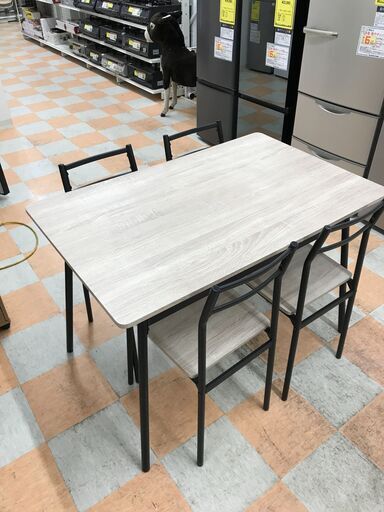ダイニングセット 4人用 木目調  W(幅)110.0×D(奥行き)70.0×H(高さ)75.0cm ※クリーニング済み