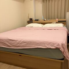 ニトリ縦開き跳ね上げ収納付きクイーンベッド＋マットレス