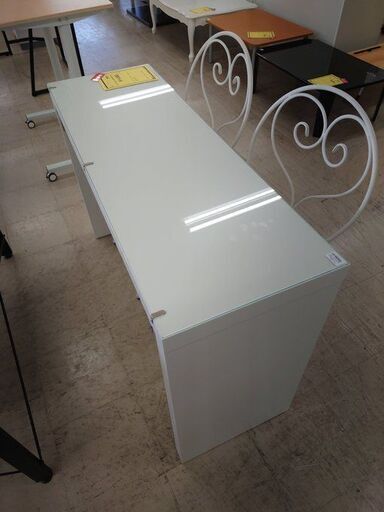 J8044 IKEA イケア MALM ガラステーブルセット 椅子二脚付き