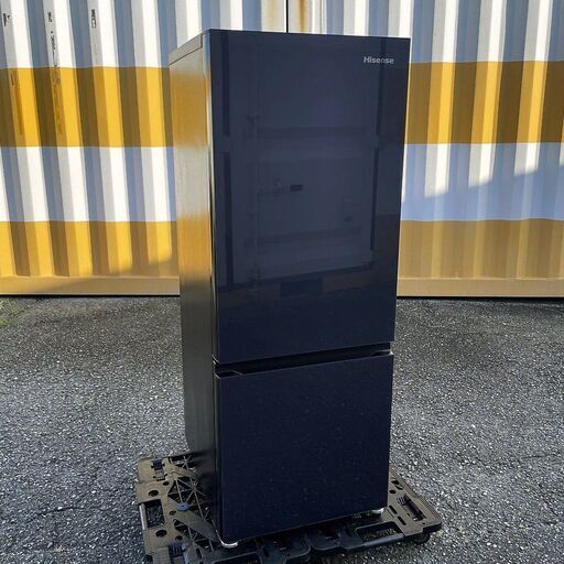 【売約済】2022年製■ハイセンス 冷蔵庫【162L】HR-G16E2NA ネイビー Hisense 162リットル 2ドア冷凍冷蔵庫 ガラスドア 一人暮らし 小型冷蔵庫