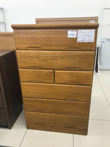 ★ジモティ割あり★  チェスト ナチュラルブラウン H129×D41×W78 クリーニング済み HJ4106