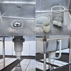 ≪zyt1581ジ≫ ステンレス製 1槽シンク 幅75cm 奥行75cm バックガード付 左ガード付 現状品 業務用シンク/流し/DIY/ガレージ/ガーデニング/中古厨房機器/宮城県仙台市 60715-09