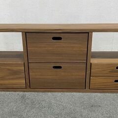 無印良品/MUJI スタッキングシェルフ 3段 幅120 ウォールナット 小棚3