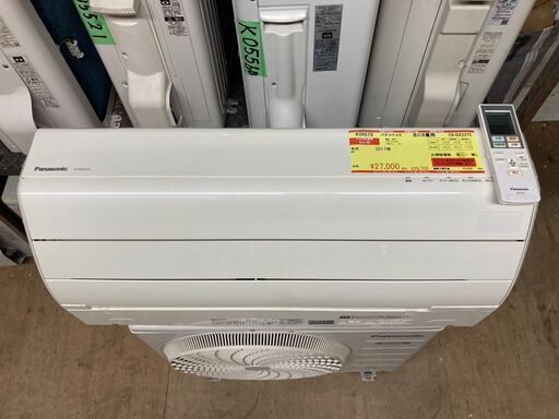 K05573　中古エアコン パナソニック 2017年製 主に6畳用 冷房能力 2.2KW / 暖房能力 2.2KW