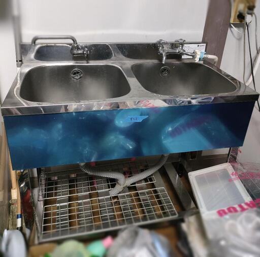 御値下げ ＃003 ステンレスシリーズ最後の1点【azuma】ステンレス製 業務用2層式シンク 流し台 厨房機器 飲食店 厨房 店舗用 ￥22,000→本日7,000円お値引しました!