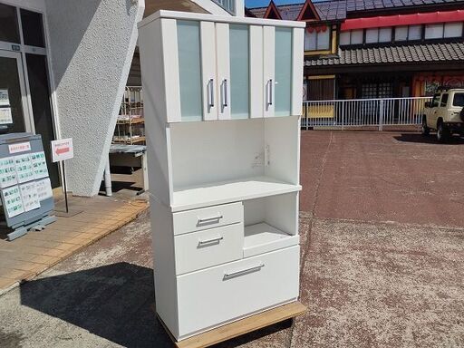 ニトリ　レンジボード　食器棚　W880 H1800 D400『中古良品』
