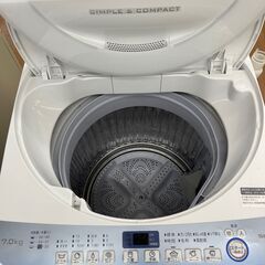 ☆ジモティー割引有☆　7kg洗濯機/ｼｬｰﾌﾟ/ES-T711/2019年