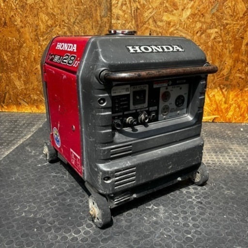 s0820601 HONDA ホンダ 発電機 EU28is セルスターター付き 車輪付き 正弦波インバーター搭載 100V 業務用 工事用 防音型 現状品 中古品