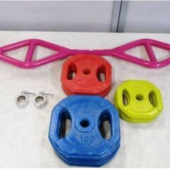 ironcompany　T-Gripバーベル＆ラバーダンベルセット＆IVANKOクリップ2個セット プレート(10㎏×2個、5㎏×2個、2.5㎏×2個)　トレーニング