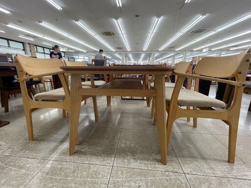 ☆ジモティ割あり☆ ダイニングセット ナチュラル H60×D75×W120