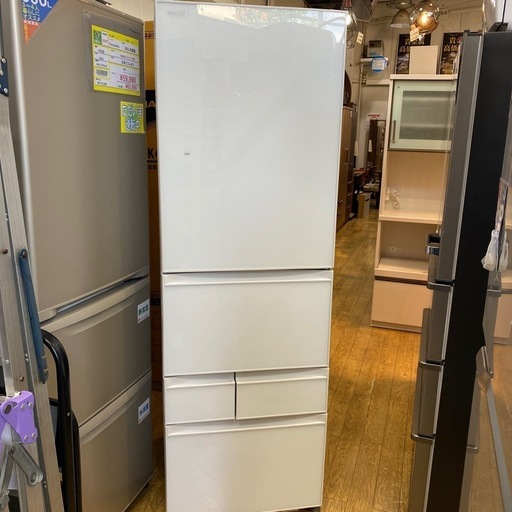 ガラストップVEGETA2023年製 TOSHIBA 411L冷蔵庫  2020年製 GR-S41GXV 5ドア 右開き 自動製氷 GXVシリーズ　東芝 NO.3291