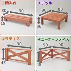 ◆1026◆未使用◆ウッドデッキ YAMAZEN / コーナーラティス / 部品 柵のみ / 90×45cm ライトブラウン WOOD DECK 山善 ◇1026◇未使用◇ウッドデッキ YAMAZEN / コーナーラティス / 部品 柵