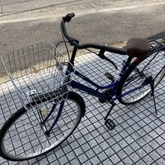 【27インチ自転車】変速なし　リヤタイヤ、チェーン、前カゴ、鍵新品❗️スペアキーあり　若林自転車　浜大津店　SALE中❗️