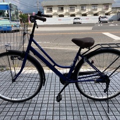 【27インチ自転車】変速なし　リヤタイヤ、チェーン、前カゴ、鍵新品❗️スペアキーあり　若林自転車　浜大津店　SALE中❗️
