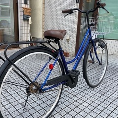 【27インチ自転車】変速なし　リヤタイヤ、チェーン、前カゴ、鍵新品❗️スペアキーあり　若林自転車　浜大津店　SALE中❗️