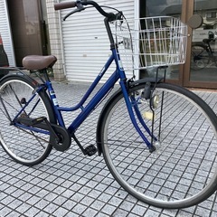 【27インチ自転車】変速なし　リヤタイヤ、チェーン、前カゴ、鍵新品❗️スペアキーあり　若林自転車　浜大津店　SALE中❗️