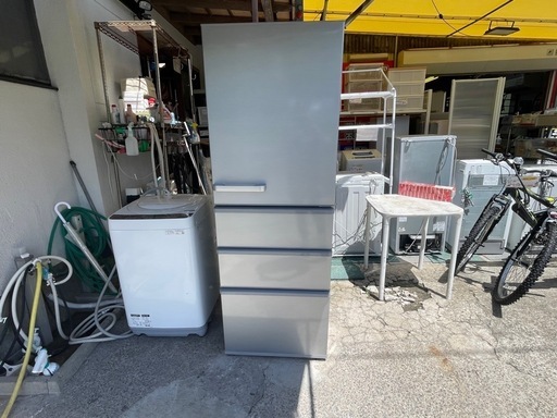 【リサイクルサービス八光】2019年製　アクア 冷蔵庫（355L・右開き) ミスティシルバー AQR-36H（S)