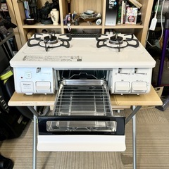 【超美品‼️】パロマ 2020年製 LP(プロパン)ガス用 ガステーブル 左強火/水無し片面焼きグリル ホワイト♪