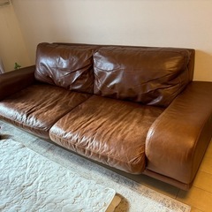 【廃盤】ACTUS 3350 本革　 3人掛け　ロンバケ　ソファー　アクタス 引き取り限定】 アクタス ACTUS five by fiveシリーズ 3350 レザー