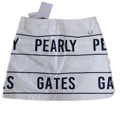 ☆新品未使用タグ付き☆パーリーゲイツ　ストレッチスカート ロゴ ボーダー柄　ゴルフウェア　レディース