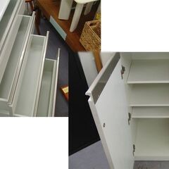 大容量 ニトリ 食器棚 ポスティア120DBWH 大型 キッチン収納 収納家具 耐震 ソフトクローズ 札幌 手稲