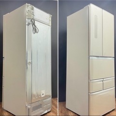 •動作品■510L 冷凍冷蔵庫6ドア東芝ベジータ フレンチドア 自動製氷 TOSHIBA VEGETA GR-F51FS シャンパン 中古品