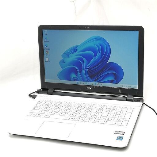 激安 即使用可 Windows11済 15.6型 ホワイト ノートパソコン NEC PC-LS150SSW 中古良品 Celeron 8GB DVD 無線 Bluetooth Webカメラ Office