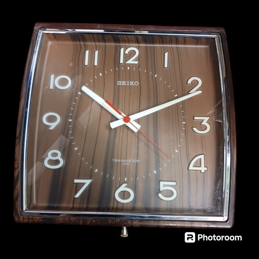 （ご予約済）(中古)昭和レトロ SEIKO TRANSISTOR 壁掛け時計