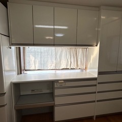 9月土日限定 カップボード 食器棚 幅2606×奥行450×高さ