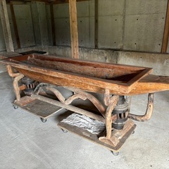 古木　船形テーブル