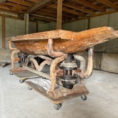 古木　船形テーブル