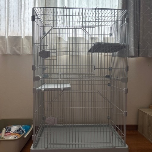 猫　ゲージ　ハンモック付き　\nトイレ砂付き
