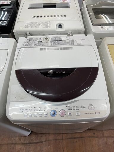 洗濯機　No.14167　SHARP　2011年製　6kg　ES-GE60K-T　【リサイクルショップどりーむ天保山店】