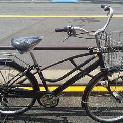 ◆26インチ・リサイクル自転車・6段ギヤ・LEDオートライト・ブラック