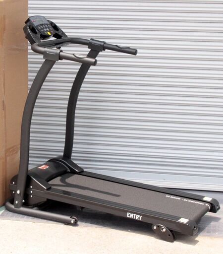T944) ☆美品☆ トレッドミル ランニングマシン ENTRY 最大速度10km キャスター付き 折り畳み可 心拍数センサー搭載 ウォーキング 有酸素