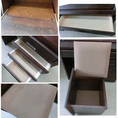 旭川家具 大雪木工 ライティングビューロー パートナー30 カバ 幅87cm ライティングデスク チェスト 椅子付き 札幌 西野店