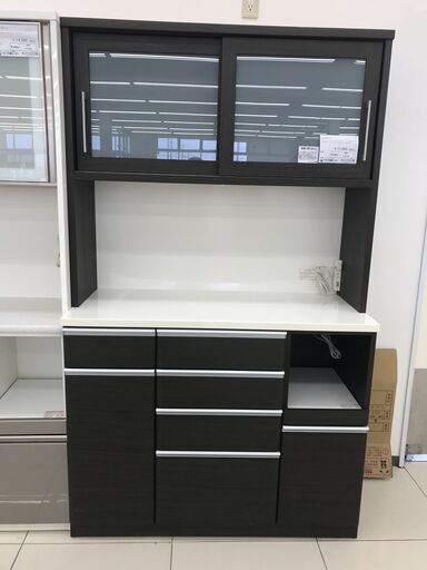 ★ジモティ割あり★  レンジボード ダークブラウン H200.5×D50.5×W119.5 クリーニング済み HJ4120