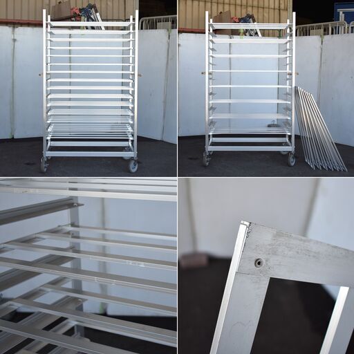 【ジモ取引終了10/13】≪zyt1582ジ≫ ENDO アルミ天板・食パン兼用ラック 15段 10-04 キャスター付き/パントレー/天板ラック/カート/製菓/製パン/ベーカリー/中古厨房機器/宮城県仙台市 60817-04 ジモ取引終了10/13】≪zyt1582ジ≫ ENDO アルミ天板・食パン兼用ラック