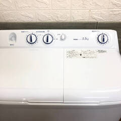 ss6665　ハイアール 2槽式洗濯機 5.5kg JW-W55G ホワイト Haier 二槽式 洗濯機 高い洗浄力 別脱水 丈夫 ステンレス槽脱水 節水 2槽式洗濯機 中古