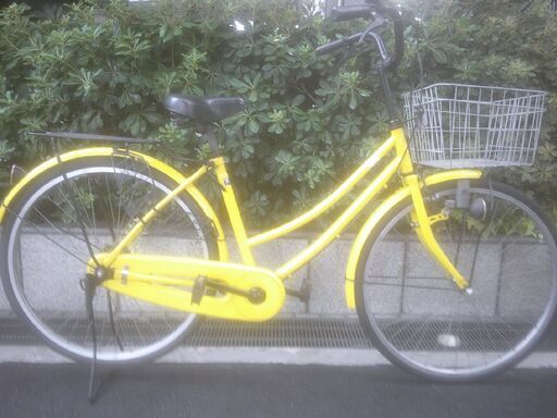 整備済み中古自転車　26インチ　税別￥7.980-　軽快車　イエロー821　ママちゃり