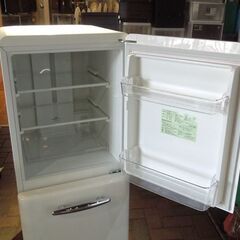 エディオン レトロ調 149L 2ドア冷蔵庫 2019年製 e angle 右開き ANG-RE151-A1 ホワイト 札幌市 新道東店