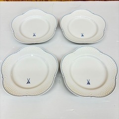 s0821606 マイセン meissen ホワイトリーフ 洋食器 双剣 皿 カフェ インテリア ブランド プレート 食器 ホワイト ドイツ 未使用 中古品